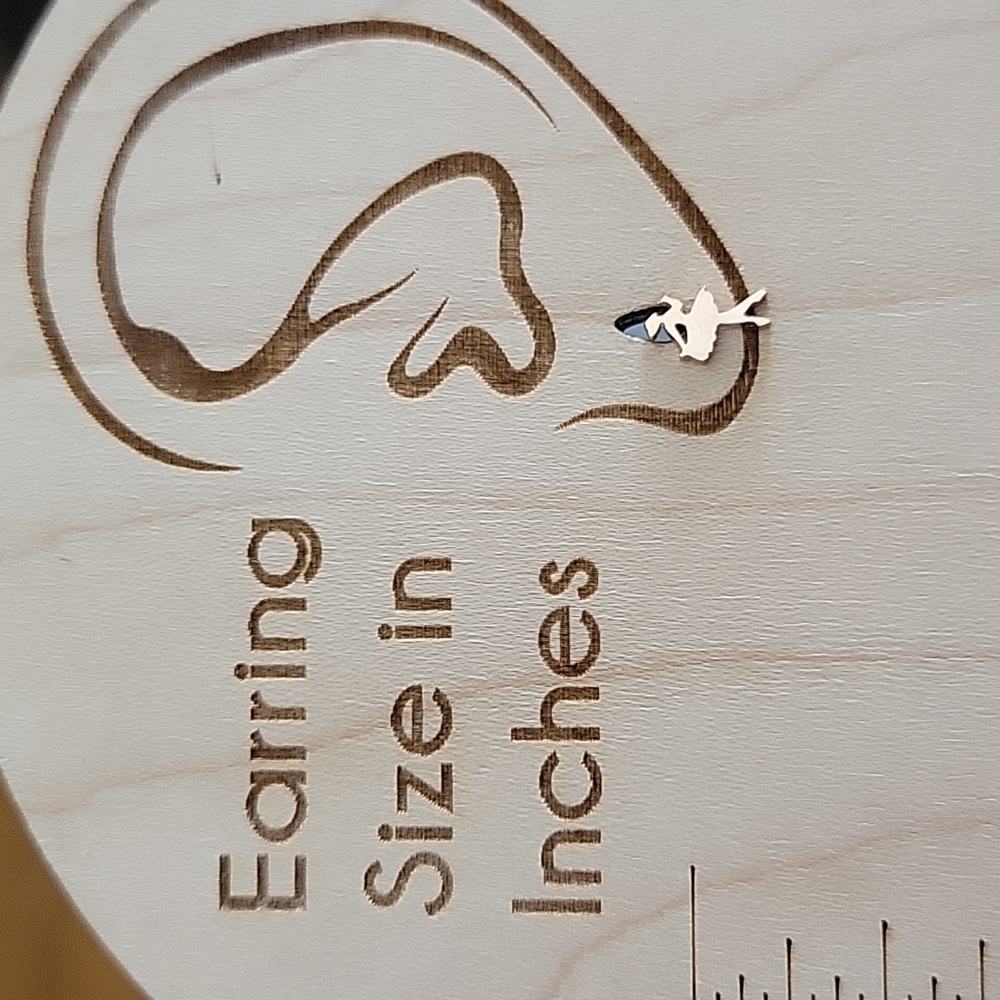 Tiny Ballerina Stud Earrings, choice of color - Picture 3 of 5